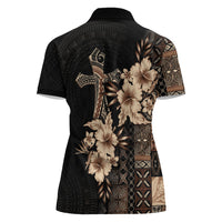 Samoa AIGA Mamanu Siapo Malu Motifs Women Polo Shirt Black Ver