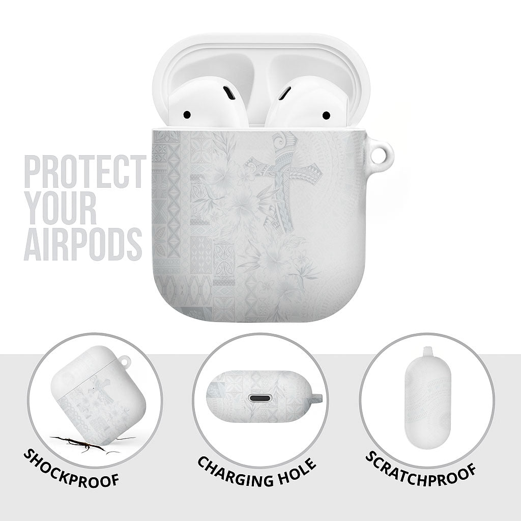 Samoa AIGA Mamanu Siapo Malu Motifs AirPods Case Lotu a Tamaiti White Ver