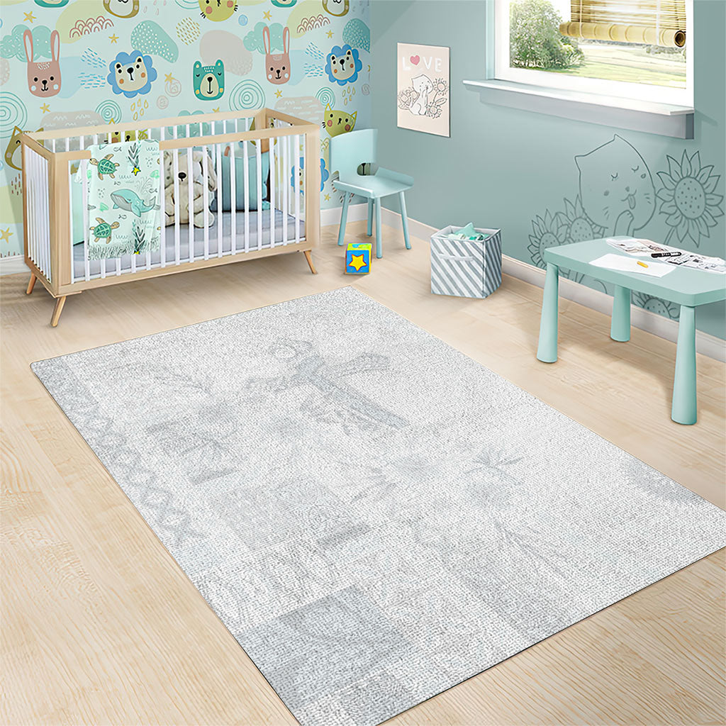 Samoa AIGA Mamanu Siapo Malu Motifs Area Rug Lotu a Tamaiti White Ver