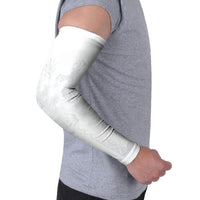 Samoa AIGA Mamanu Siapo Malu Motifs Arm Sleeves Lotu a Tamaiti White Ver LT7 - Polynesian Pride