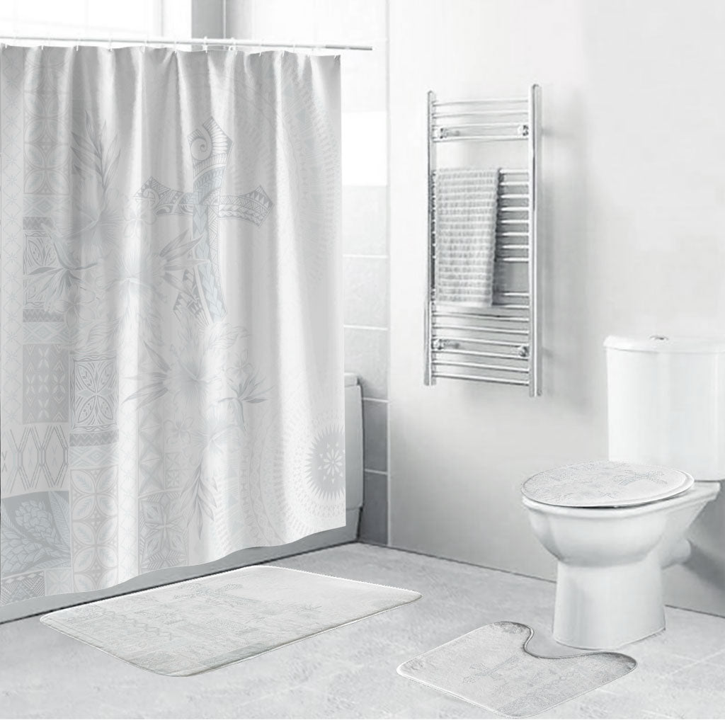 Samoa AIGA Mamanu Siapo Malu Motifs Bathroom Set Lotu a Tamaiti White Ver LT7 Bathroom Set (4 pcs) White - Polynesian Pride
