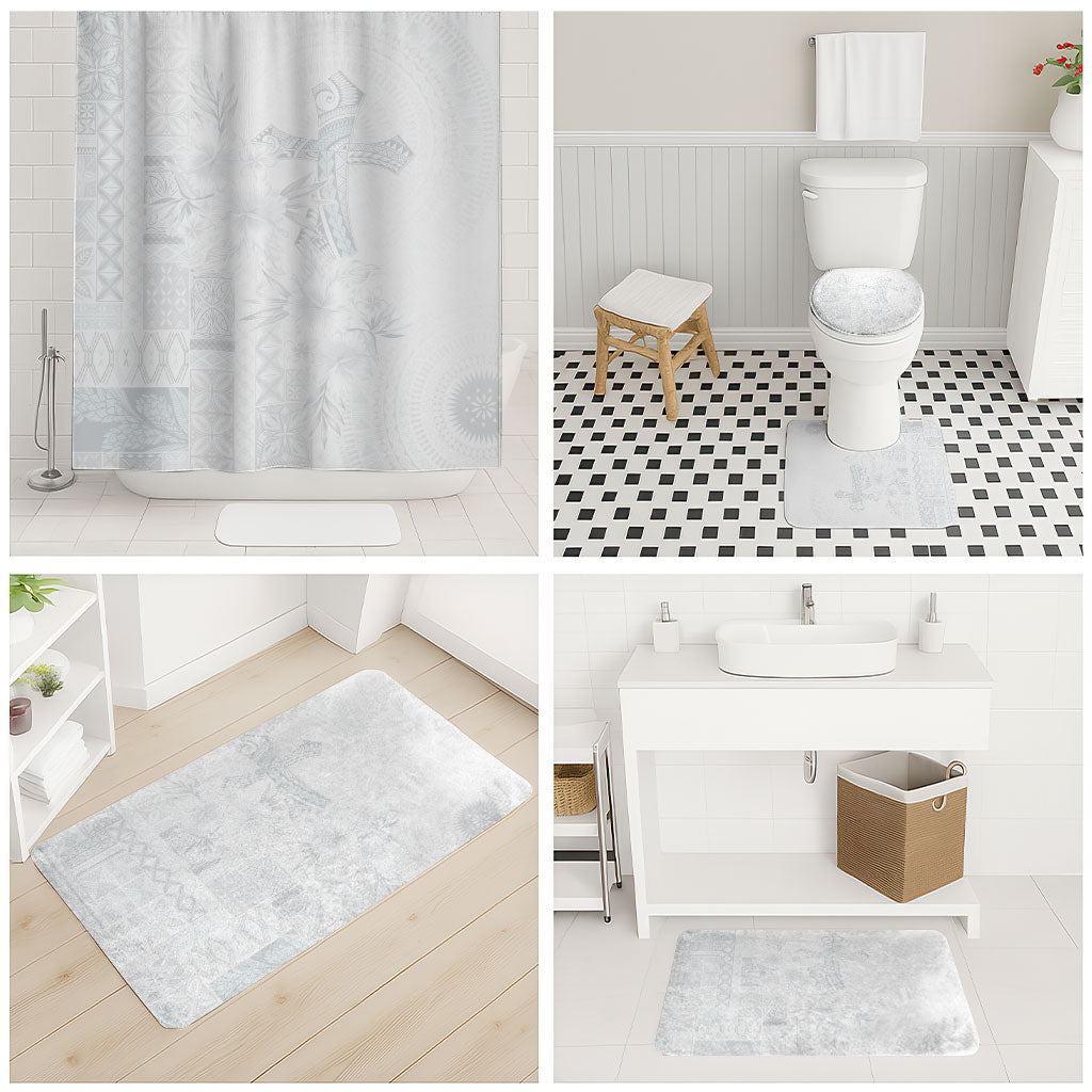 Samoa AIGA Mamanu Siapo Malu Motifs Bathroom Set Lotu a Tamaiti White Ver