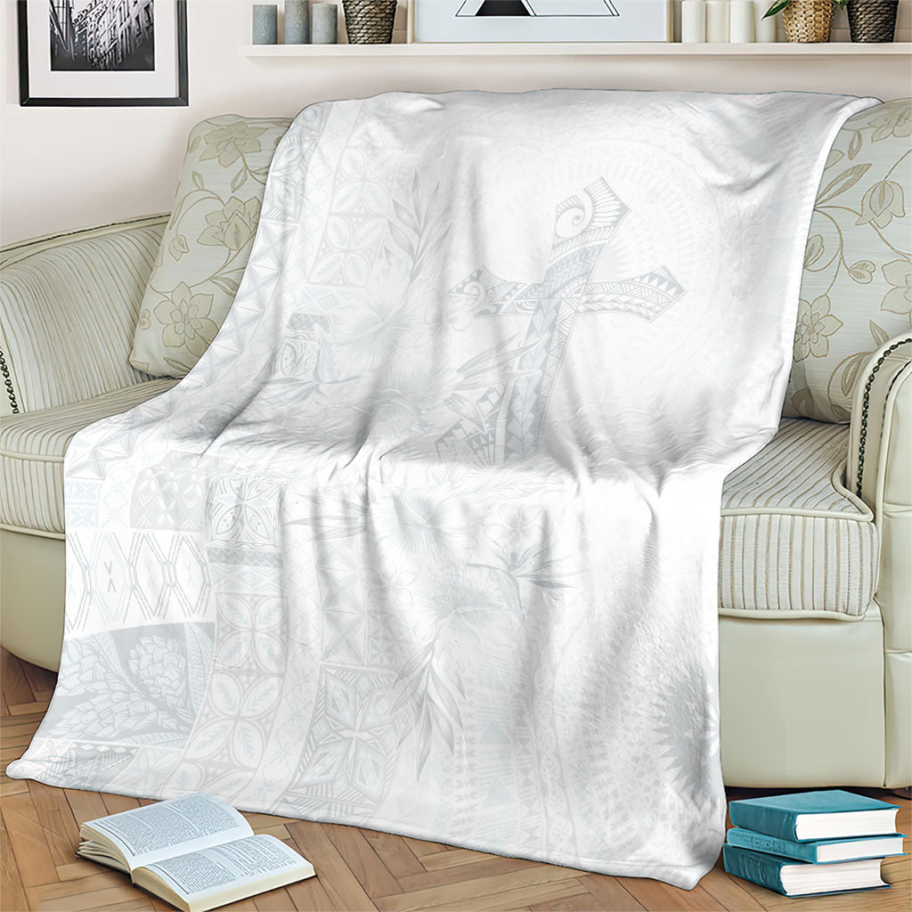 Samoa AIGA Mamanu Siapo Malu Motifs Blanket Lotu a Tamaiti White Ver