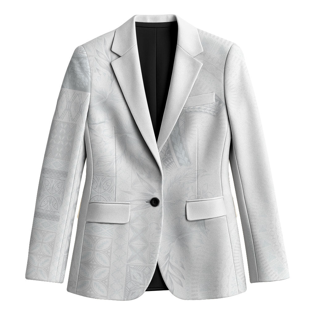Samoa AIGA Mamanu Siapo Malu Motifs Blazer Lotu a Tamaiti White Ver