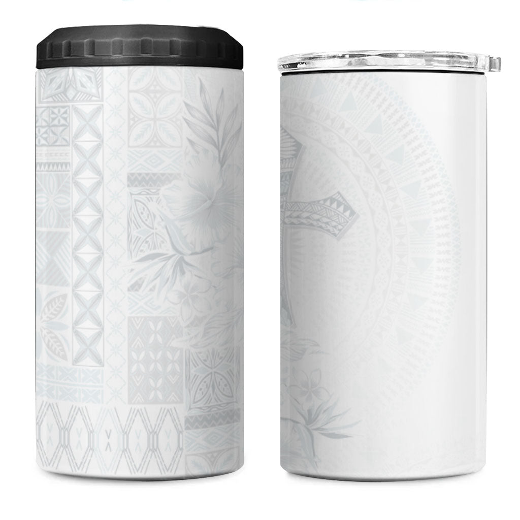 Samoa AIGA Mamanu Siapo Malu Motifs 4 in 1 Can Cooler Tumbler Lotu a Tamaiti White Ver