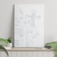 Samoa AIGA Mamanu Siapo Malu Motifs Canvas Wall Art Lotu a Tamaiti White Ver