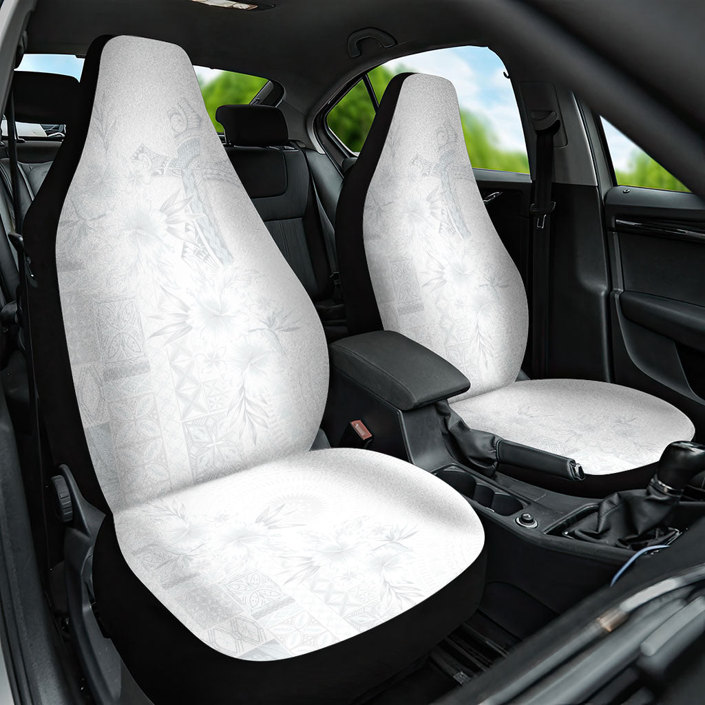 Samoa AIGA Mamanu Siapo Malu Motifs Car Seat Cover Lotu a Tamaiti White Ver