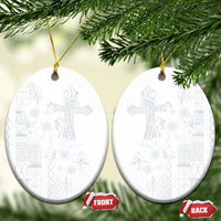 Samoa AIGA Mamanu Siapo Malu Motifs Ceramic Ornament Lotu a Tamaiti White Ver