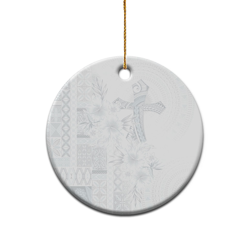Samoa AIGA Mamanu Siapo Malu Motifs Ceramic Ornament Lotu a Tamaiti White Ver