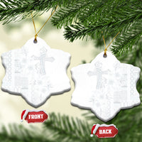 Samoa AIGA Mamanu Siapo Malu Motifs Ceramic Ornament Lotu a Tamaiti White Ver