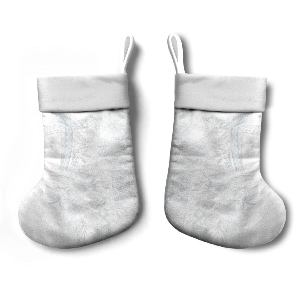 Samoa AIGA Mamanu Siapo Malu Motifs Christmas Stocking Lotu a Tamaiti White Ver