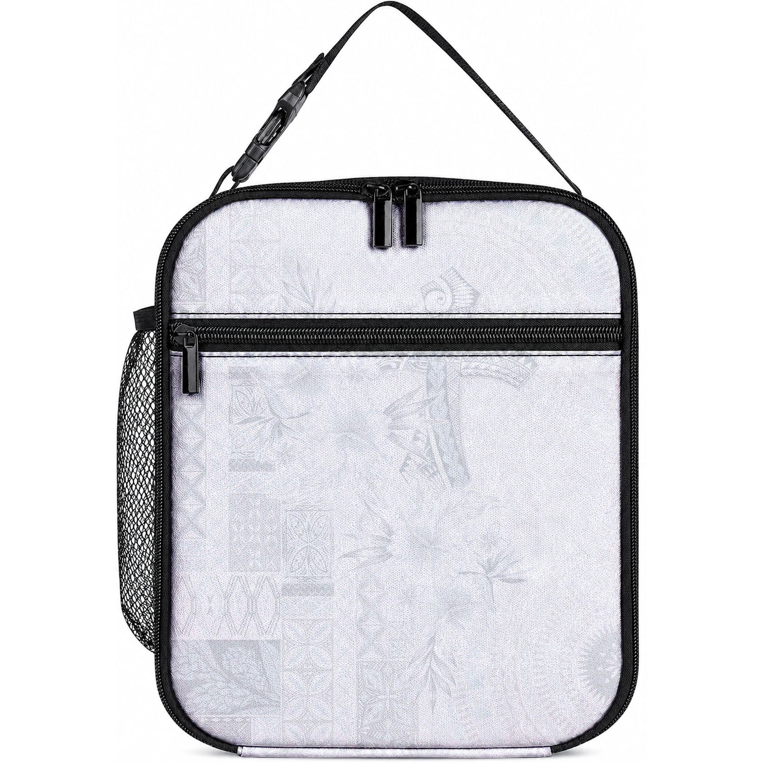 Samoa AIGA Mamanu Siapo Malu Motifs Lunch Bag Lotu a Tamaiti White Ver LT7 10.2 × 8.3 × 4.3 inch White - Polynesian Pride