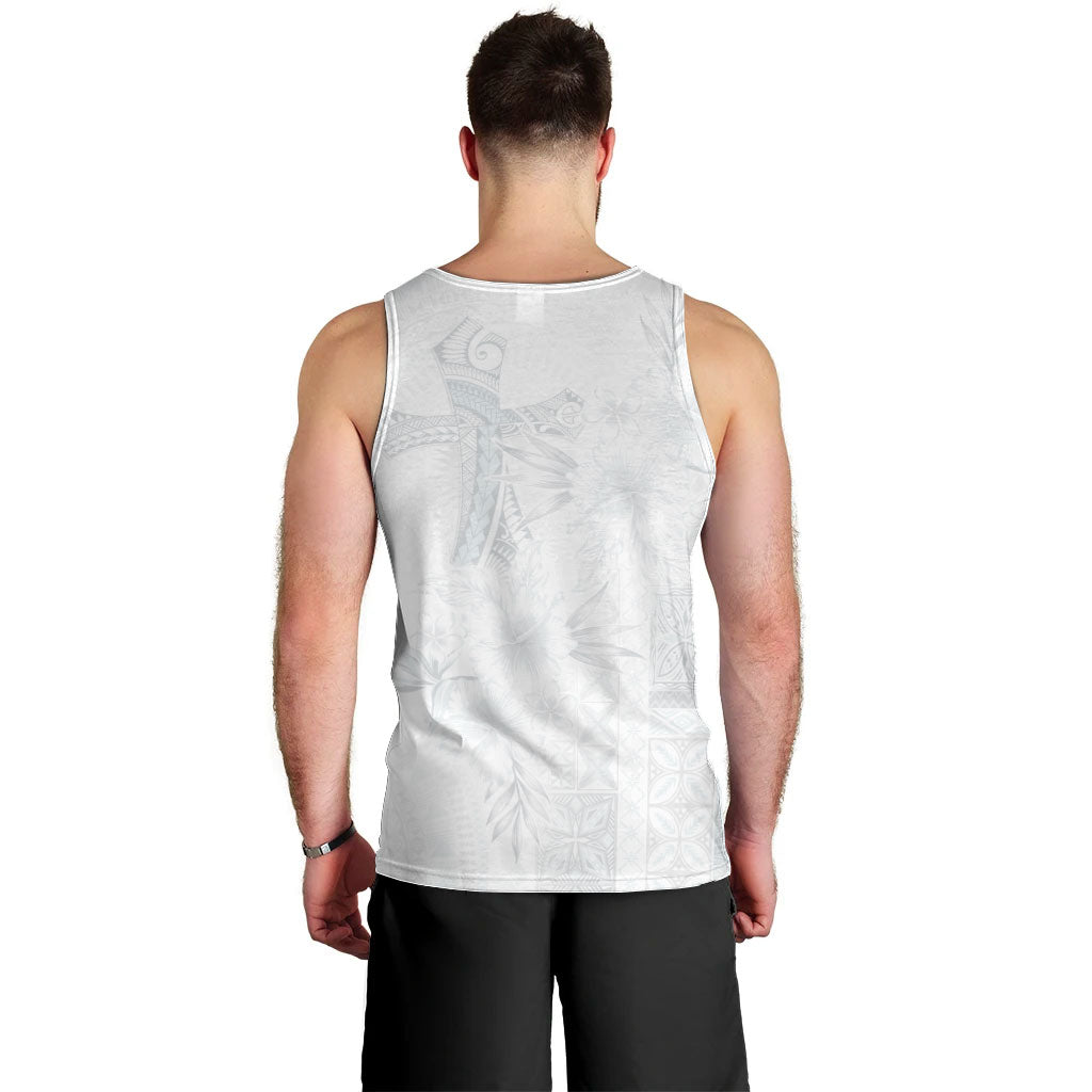Samoa AIGA Mamanu Siapo Malu Motifs Men Tank Top Lotu a Tamaiti White Ver LT7 - Polynesian Pride