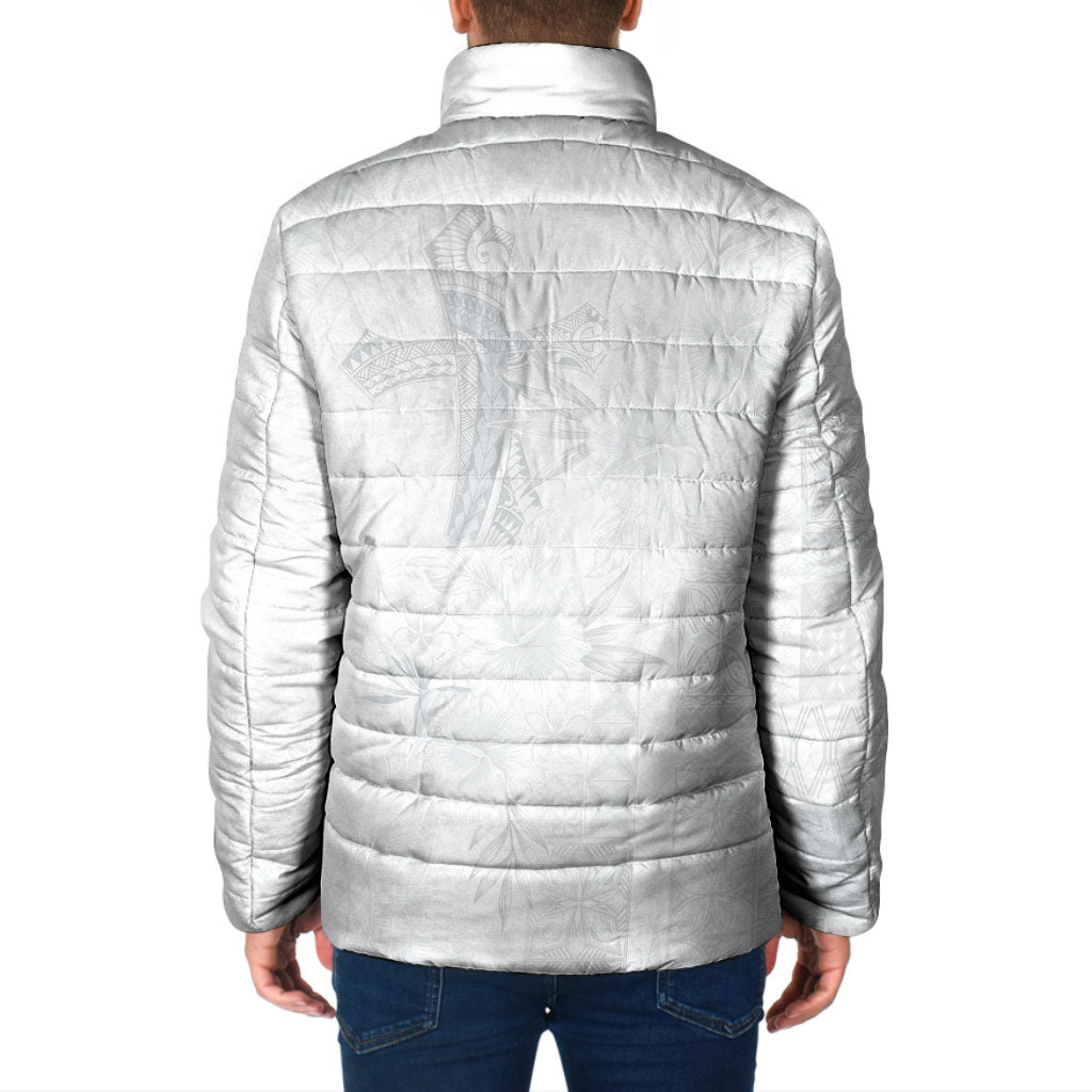 Samoa AIGA Mamanu Siapo Malu Motifs Padded Jacket Lotu a Tamaiti White Ver