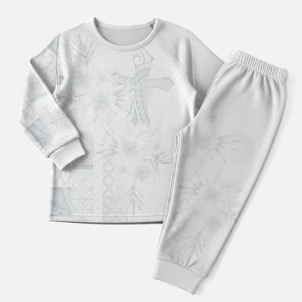 Samoa AIGA Mamanu Siapo Malu Motifs Christmas Pajama Set Lotu a Tamaiti White Ver LT7 Men White - Polynesian Pride