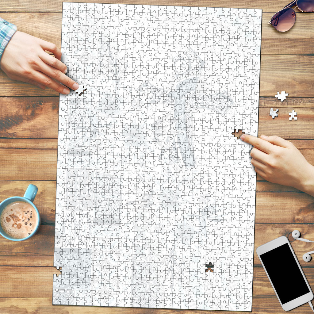 Samoa AIGA Mamanu Siapo Malu Motifs Puzzle Lotu a Tamaiti White Ver LT7 White - Polynesian Pride