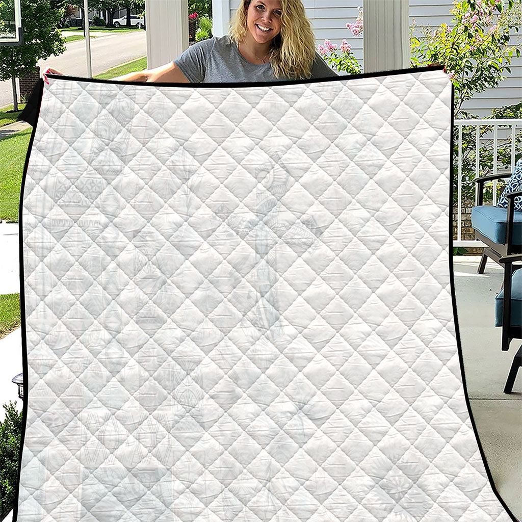 Samoa AIGA Mamanu Siapo Malu Motifs Quilt Lotu a Tamaiti White Ver LT7 White - Polynesian Pride