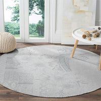 Samoa AIGA Mamanu Siapo Malu Motifs Round Carpet Lotu a Tamaiti White Ver