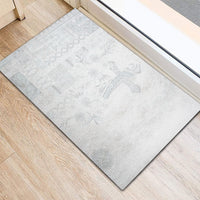 Samoa AIGA Mamanu Siapo Malu Motifs Rubber Doormat Lotu a Tamaiti White Ver