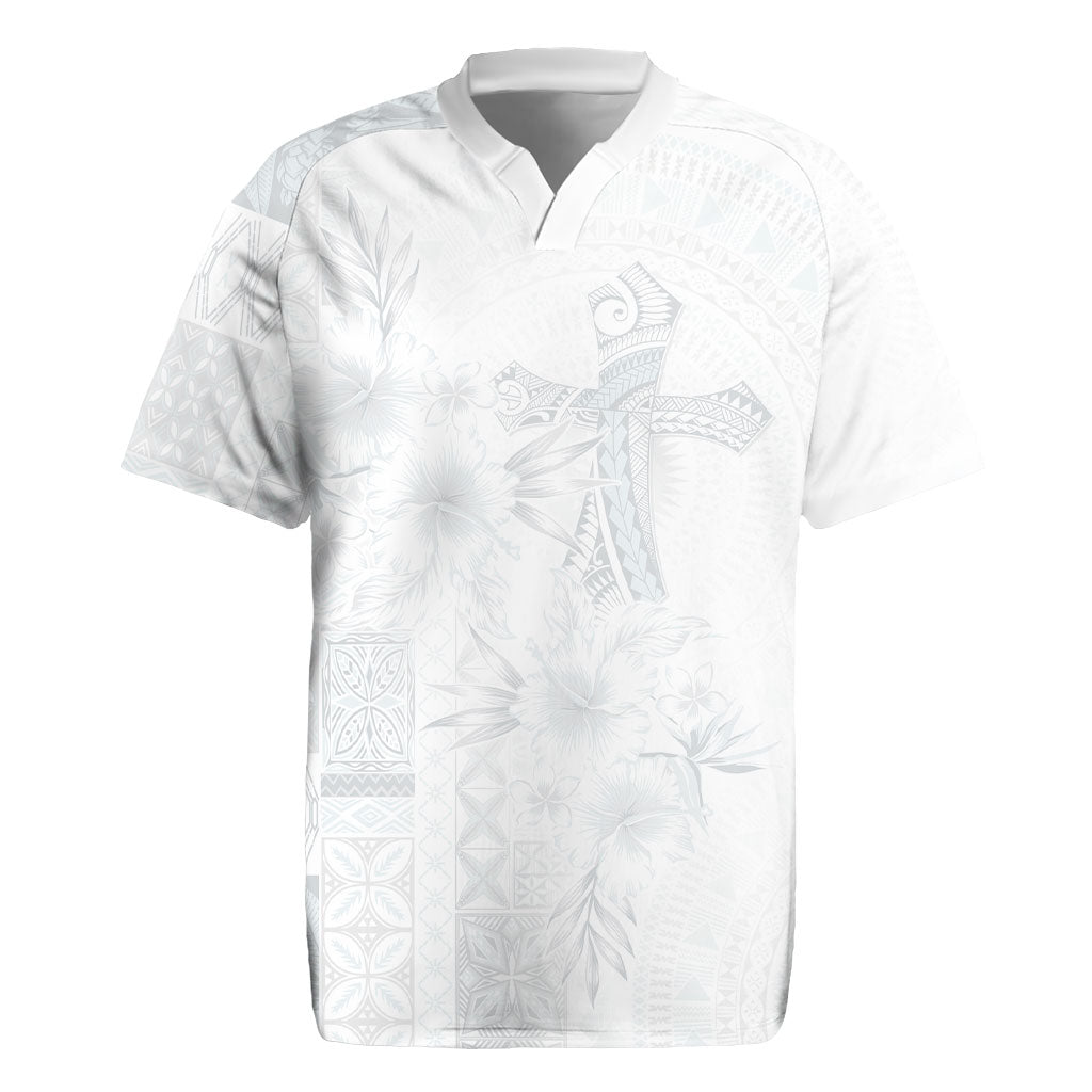 Samoa AIGA Mamanu Siapo Malu Motifs Rugby Jersey Lotu a Tamaiti White Ver LT7 White - Polynesian Pride