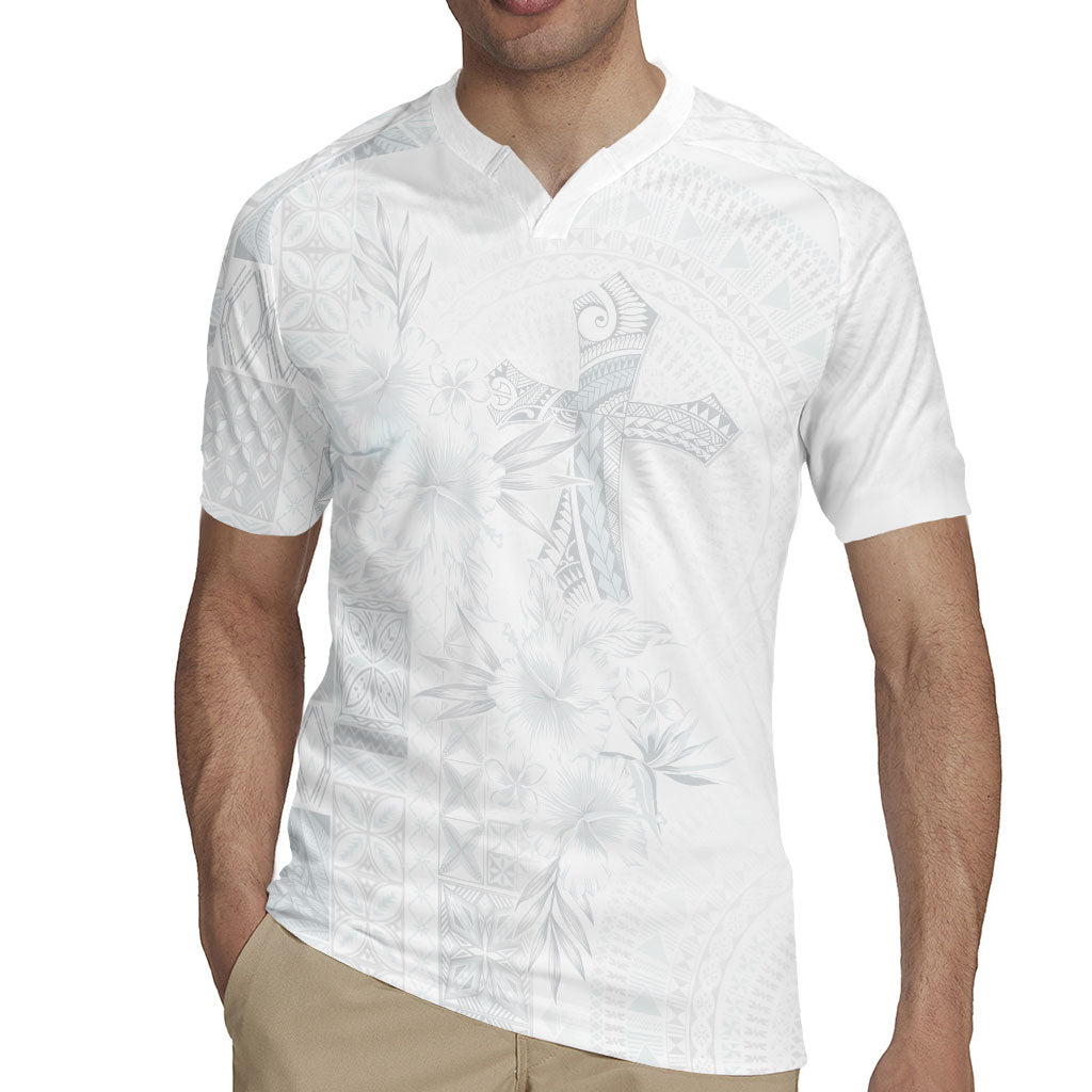 Samoa AIGA Mamanu Siapo Malu Motifs Rugby Jersey Lotu a Tamaiti White Ver LT7 - Polynesian Pride