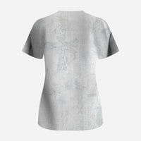 Samoa AIGA Mamanu Siapo Malu Motifs Scrub Top Lotu a Tamaiti White Ver