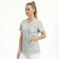 Samoa AIGA Mamanu Siapo Malu Motifs Scrub Top Lotu a Tamaiti White Ver