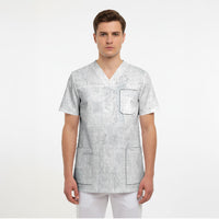 Samoa AIGA Mamanu Siapo Malu Motifs Scrub Top Lotu a Tamaiti White Ver