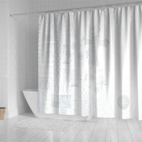 Samoa AIGA Mamanu Siapo Malu Motifs Shower Curtain Lotu a Tamaiti White Ver LT7 - Polynesian Pride