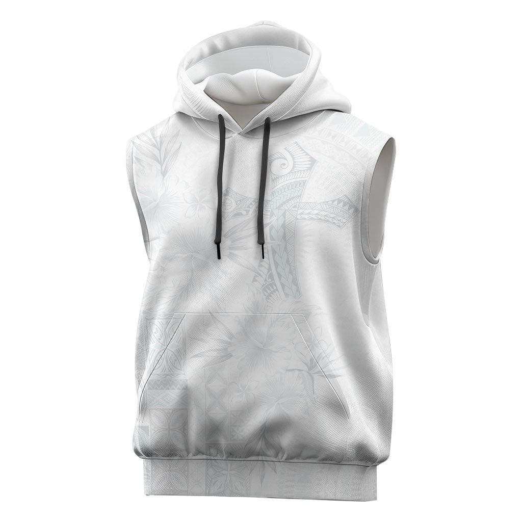 Samoa AIGA Mamanu Siapo Malu Motifs Sleeveless Hoodie Lotu a Tamaiti White Ver
