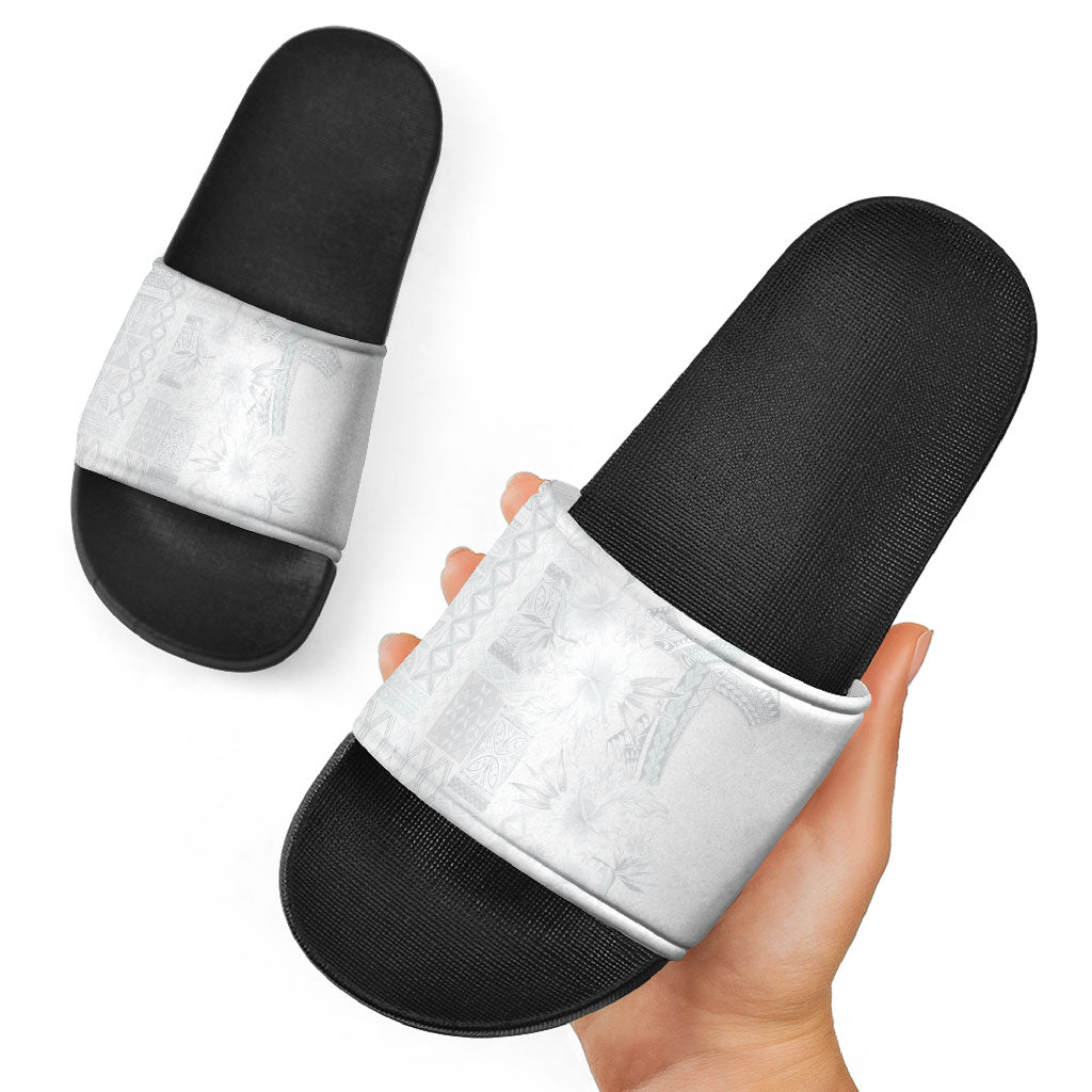 Samoa AIGA Mamanu Siapo Malu Motifs Slide Sandals Lotu a Tamaiti White Ver