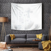 Samoa AIGA Mamanu Siapo Malu Motifs Tapestry Lotu a Tamaiti White Ver