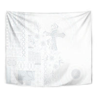Samoa AIGA Mamanu Siapo Malu Motifs Tapestry Lotu a Tamaiti White Ver