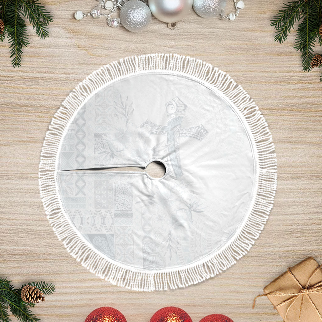 Samoa AIGA Mamanu Siapo Malu Motifs Tree Skirt Lotu a Tamaiti White Ver