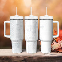 Samoa AIGA Mamanu Siapo Malu Motifs Tumbler With Handle Lotu a Tamaiti White Ver LT7 - Polynesian Pride
