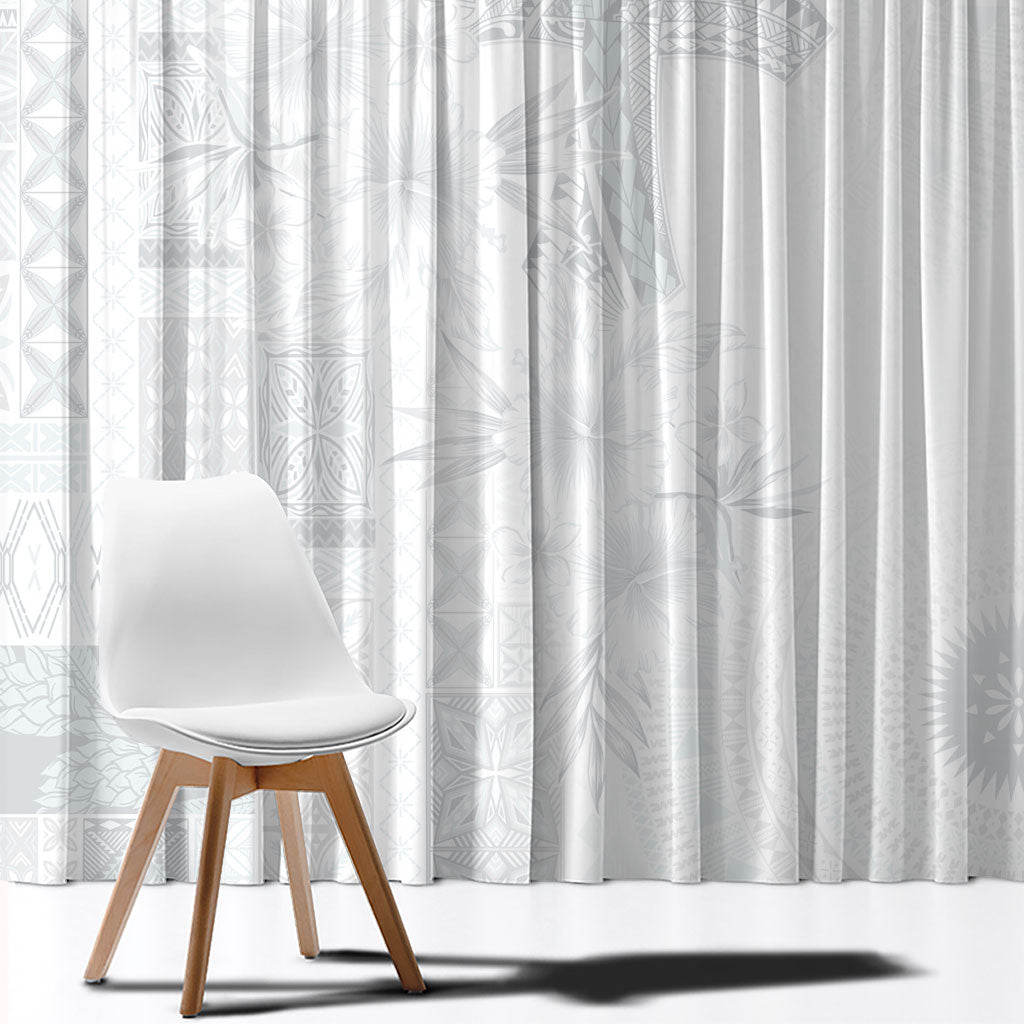 Samoa AIGA Mamanu Siapo Malu Motifs Window Curtain Lotu a Tamaiti White Ver