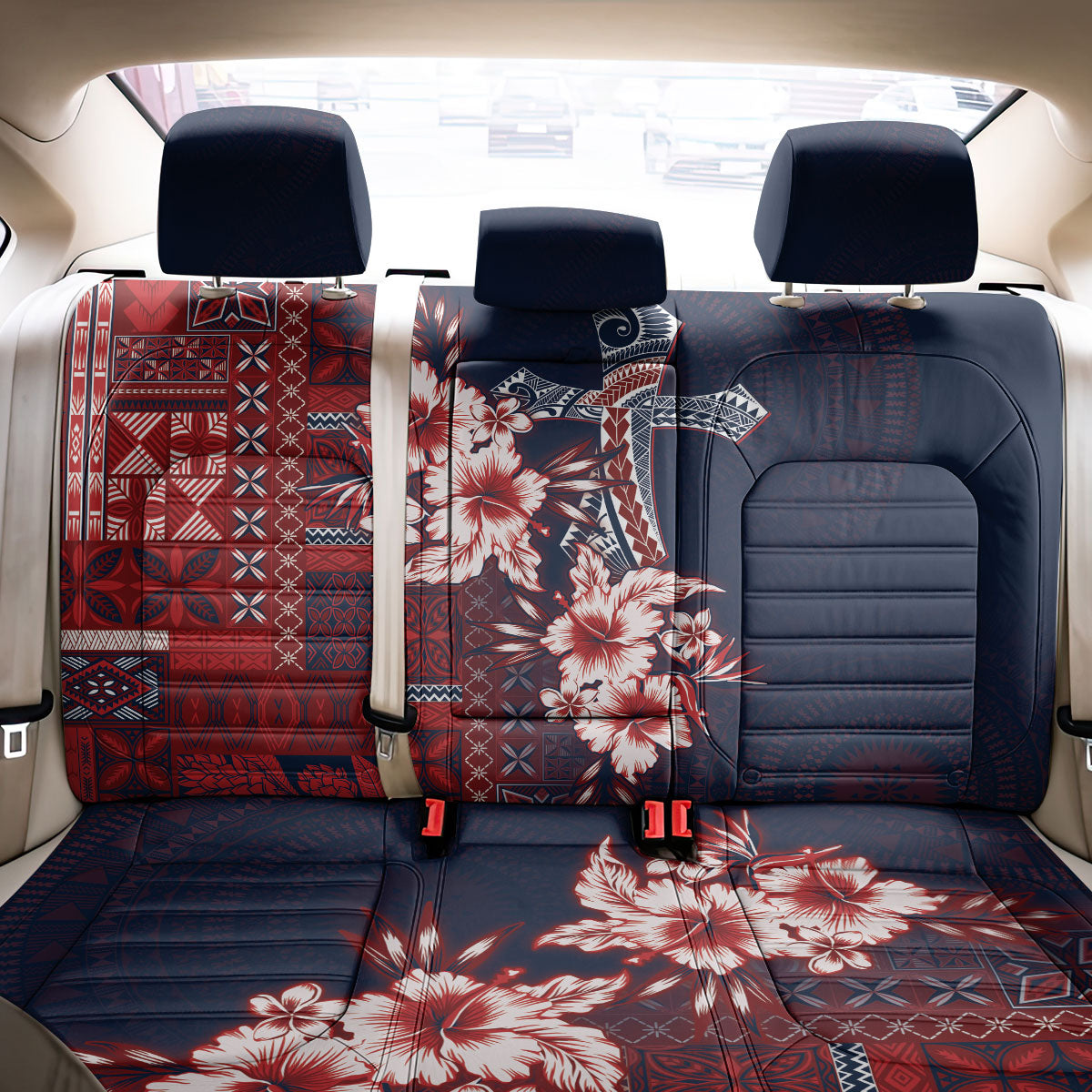Samoa AIGA Mamanu Siapo Malu Motifs Back Car Seat Cover Flag Color