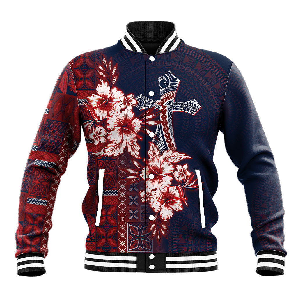 Samoa AIGA Mamanu Siapo Malu Motifs Baseball Jacket Flag Color LT7 Unisex Navy Blue - Polynesian Pride
