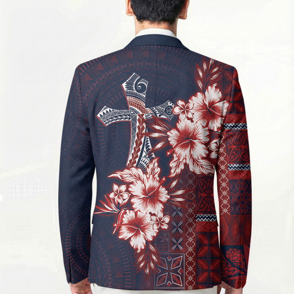 Samoa AIGA Mamanu Siapo Malu Motifs Blazer Flag Color