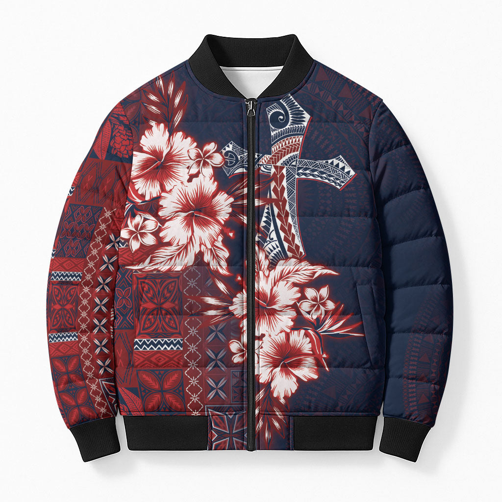 Samoa AIGA Mamanu Siapo Malu Motifs Bomber Puffer Jacket Flag Color
