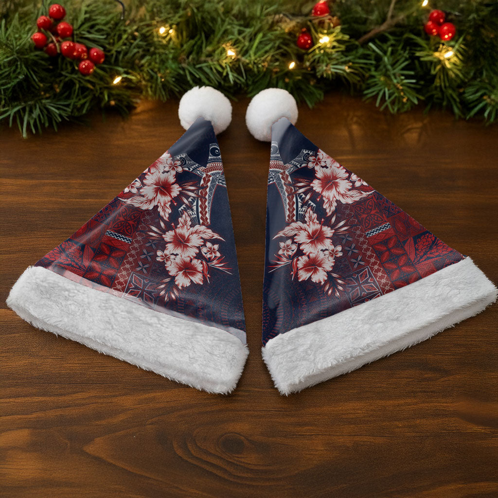 Samoa AIGA Mamanu Siapo Malu Motifs Christmas Santa Hat Flag Color