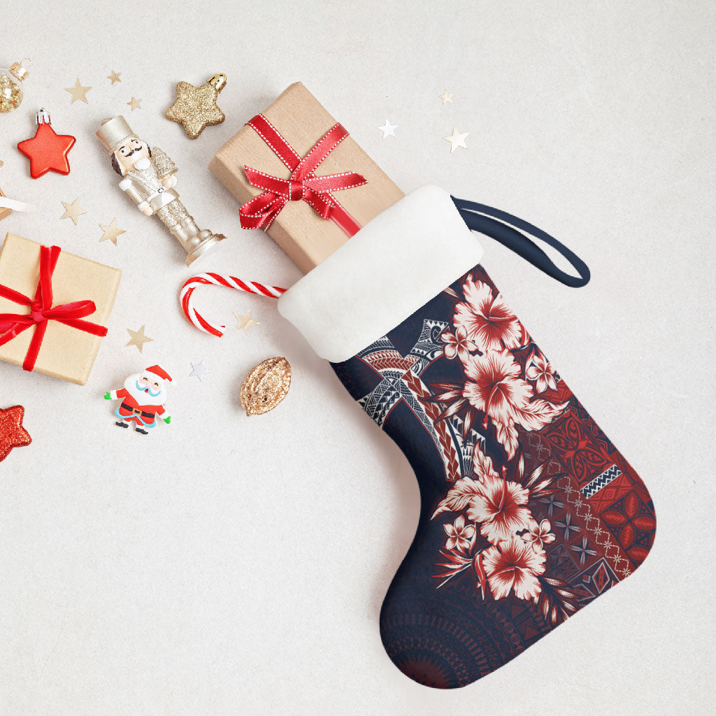 Samoa AIGA Mamanu Siapo Malu Motifs Christmas Stocking Flag Color