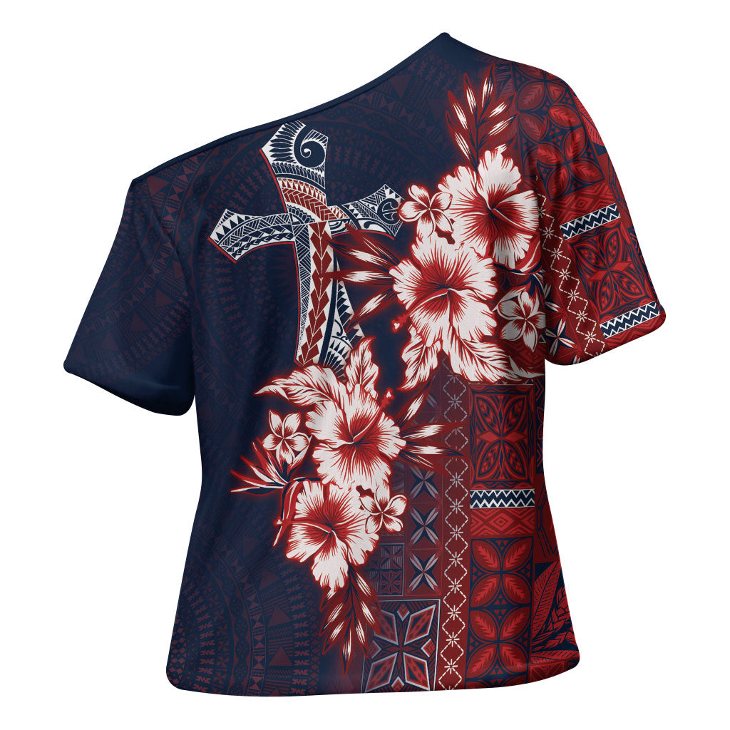 Samoa AIGA Mamanu Siapo Malu Motifs Cross Shoulder Shirt Flag Color