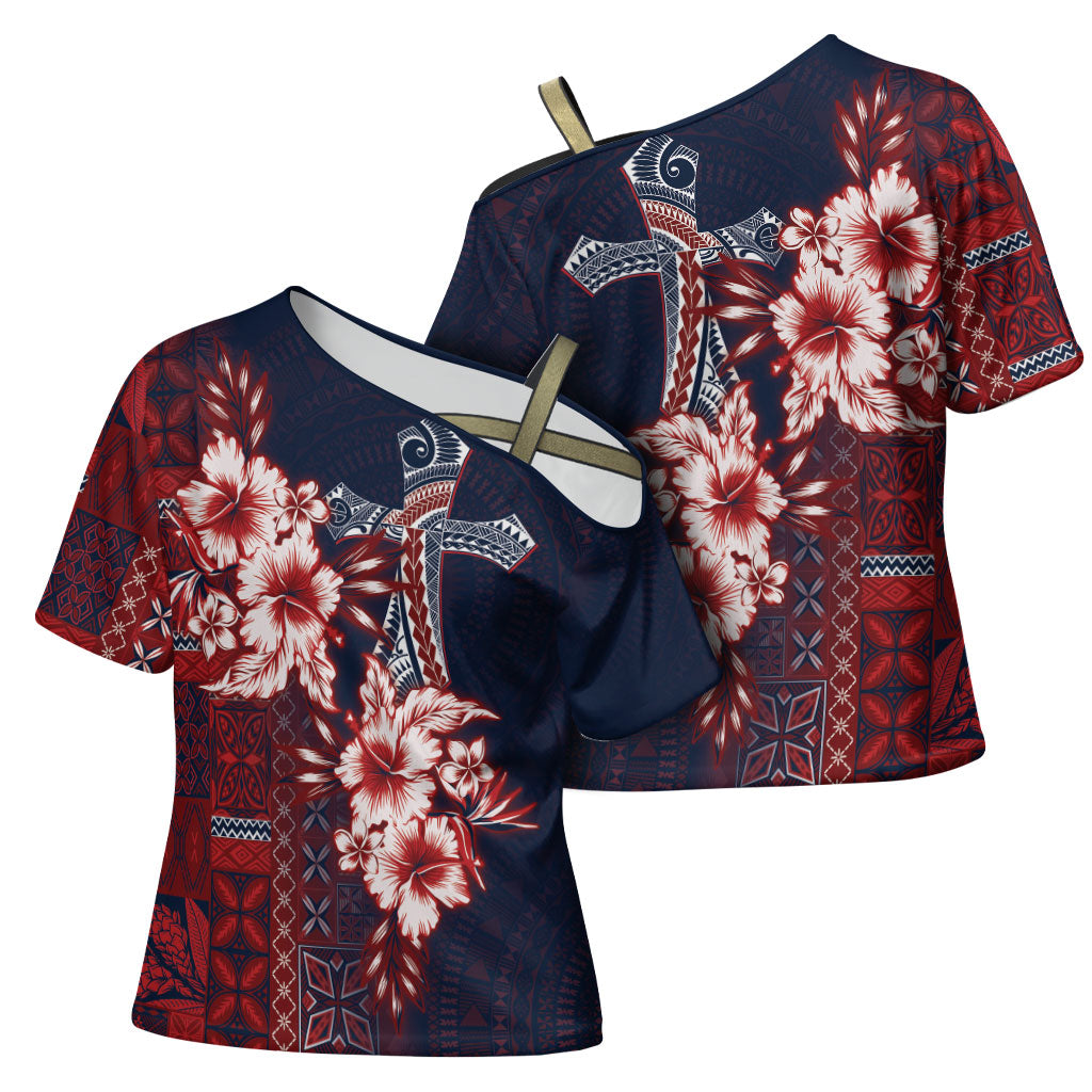 Samoa AIGA Mamanu Siapo Malu Motifs Cross Shoulder Shirt Flag Color