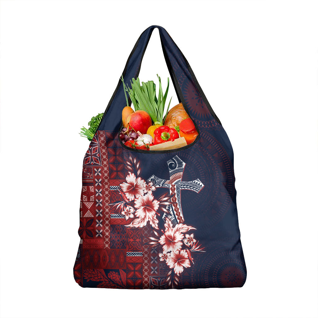 Samoa AIGA Mamanu Siapo Malu Motifs Grocery Bag Flag Color