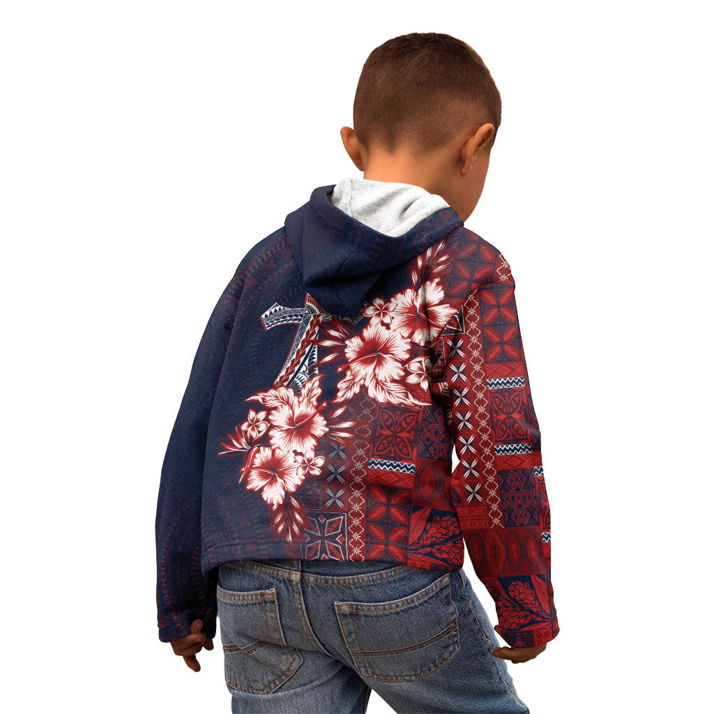 Samoa AIGA Mamanu Siapo Malu Motifs Kid Hoodie Flag Color