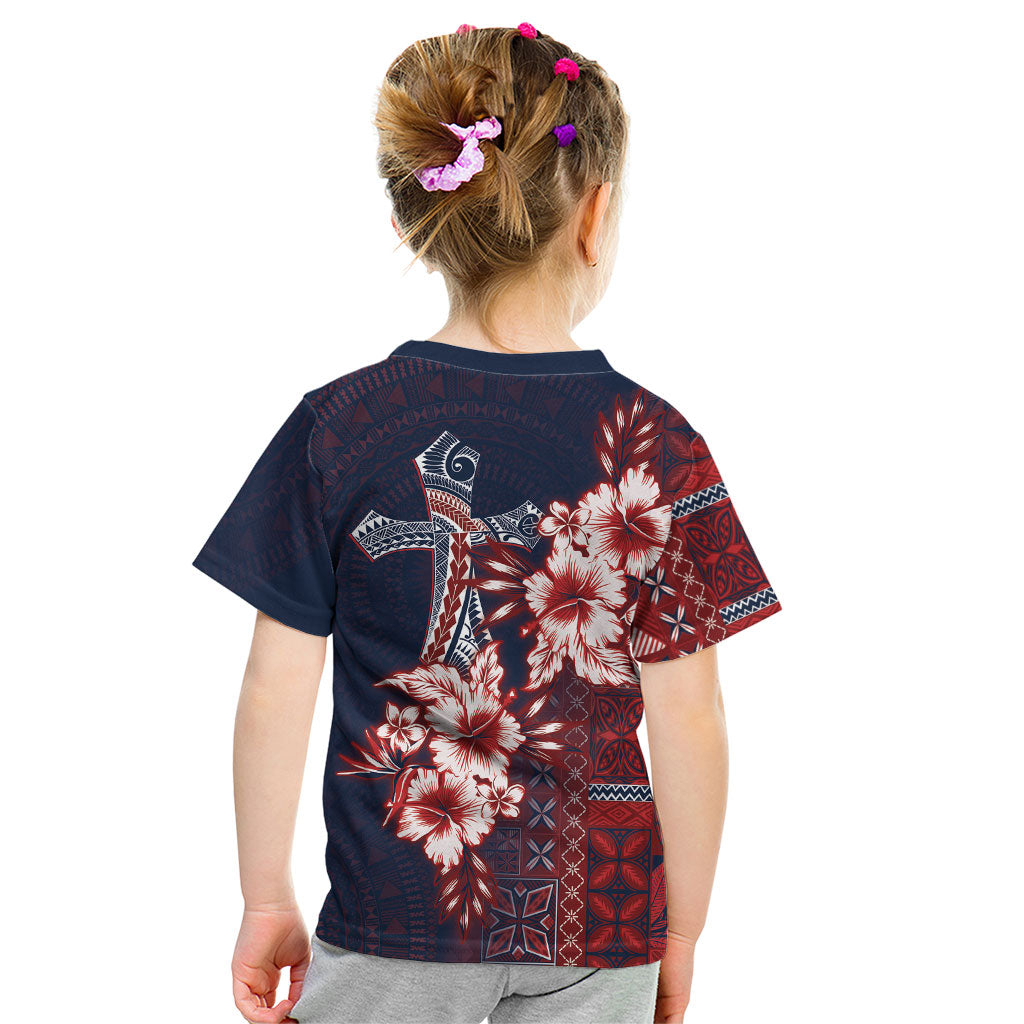 Samoa AIGA Mamanu Siapo Malu Motifs Kid T Shirt Flag Color