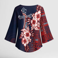 Samoa AIGA Mamanu Siapo Malu Motifs Kimono Sleeve Blouse Flag Color