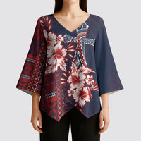 Samoa AIGA Mamanu Siapo Malu Motifs Kimono Sleeve Blouse Flag Color
