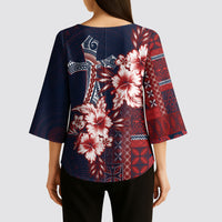 Samoa AIGA Mamanu Siapo Malu Motifs Kimono Sleeve Blouse Flag Color